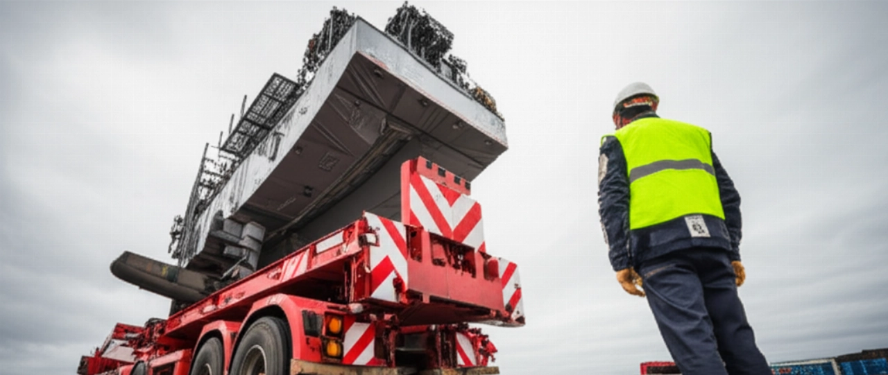 Huge industrial machinery loaded onto a special truck for national transport.