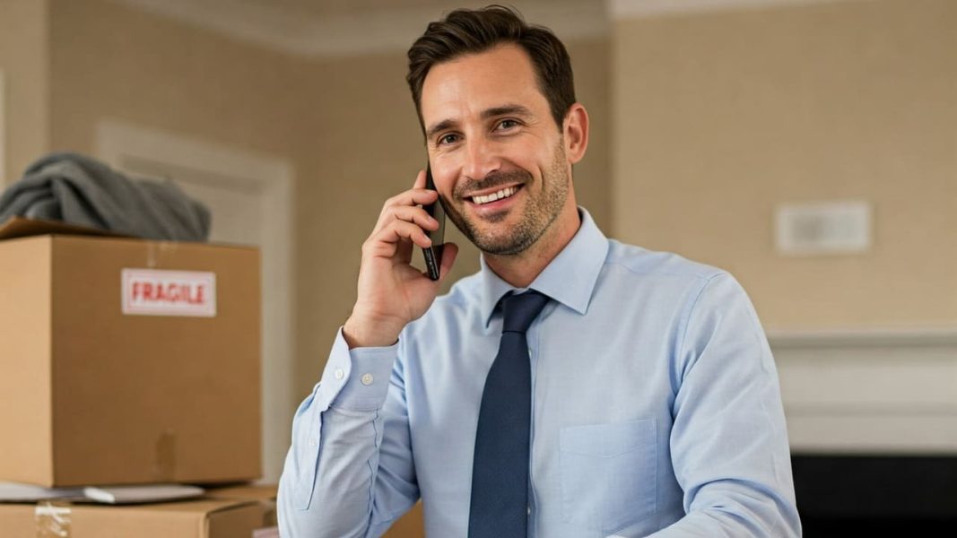 Satisfied customer organizing their removals with our agency